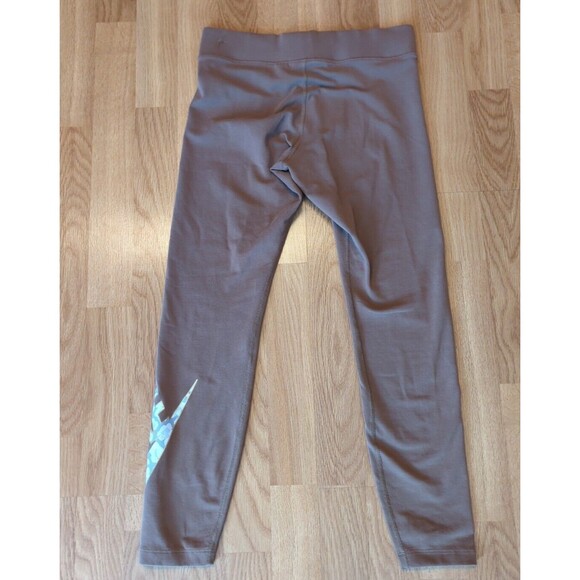 Nike Sportswear Leggings Womens Medium Tan Brown Logo Print Camo Full Length - Picture 5 of 9